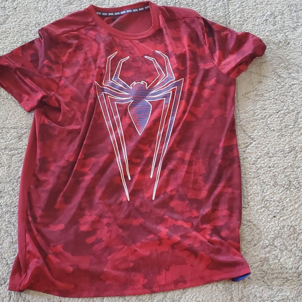 2x spiderman shirt mens polyester